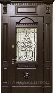 Стальная дверь Дверь со стеклом №5 с отделкой МДФ ПВХ