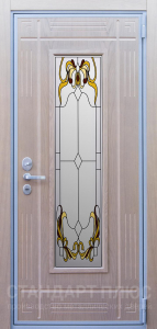 Стальная дверь Дверь со стеклом №9 с отделкой МДФ ПВХ