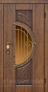 Стальная дверь Дверь со стеклом №13 с отделкой МДФ ПВХ