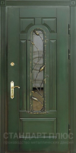 Стальная дверь Дверь со стеклом №1 с отделкой МДФ ПВХ