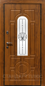 Стальная дверь Дверь со стеклом №18 с отделкой МДФ ПВХ