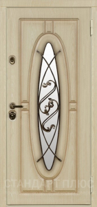 Стальная дверь Дверь со стеклом №25 с отделкой МДФ ПВХ