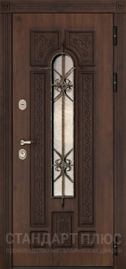 Стальная дверь Дверь со стеклом №30 с отделкой МДФ ПВХ