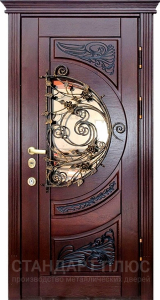 Стальная дверь Дверь со стеклом №3 с отделкой МДФ ПВХ