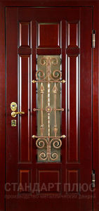 Стальная дверь Дверь с ковкой №5 с отделкой МДФ ПВХ