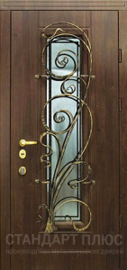 Стальная дверь Дверь с ковкой №17 с отделкой МДФ ПВХ